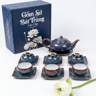 Smooth Blue Tea Pot, Bat Trang Ceramic Tea Pot, Tea Pot, Tea Pot - ATG01