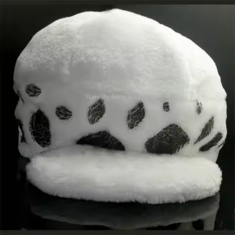 Cartoon Anime One Piece Trafalgar Law Plush Hat Cosplay Cap Accessories Props Costume Gifts