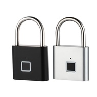 Smart Fingerprint Padlock Outdoor Waterproof Anti-Rust Padlock Smart Electronic Padlock Head Door Anti-Theft Password Lock Cabinet/Charging fingerprint padlock