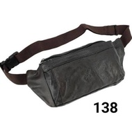 Leather waist bag men's and women's casual sling bag chest bags