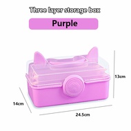 Multipurpose Tool Box 3-Layer Storage Box Folding Tool Stationery Art Supplies Goo Card Hardware Par