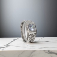 Silver diamond ring
