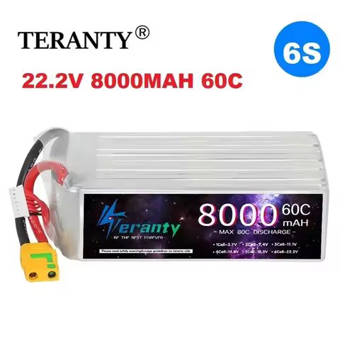 6S Battery 22.2V 8000mah LIPO Battery 60C For Drone RC FPV Helicopter Quadcopter Racing Parts 6S Rec