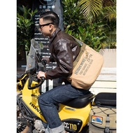 🌟Flo Garage Newsboy Bag Retro Motorcycle Locomotive Heavy Canvas Bag Casual Messenger Bag Unisex Uni