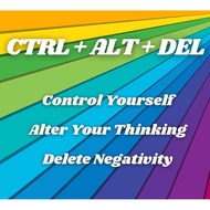 Inspirational Motivational Wall Art Ctrl+alt+del Decor Positive Quotes Poster Prints 8x0 Office Desk