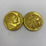 Antique Coin Gold Coin Pure Copper Gold-Plated Ancient Roman Eagle Gold Coin Pure Handmade Double-Si