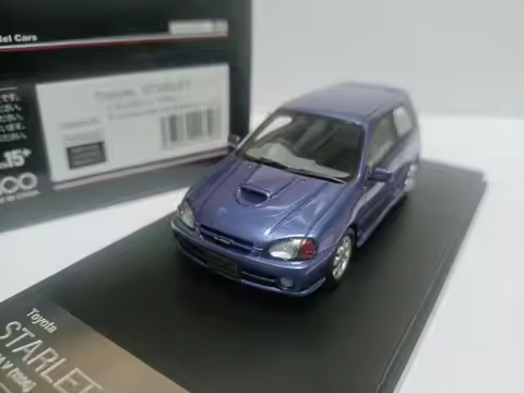 Hi Story 1:43 Toyota Starlet Glanza Ep91 1996 Purple Blue Car Model