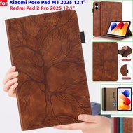 For Xiaomi Poco Pad M1 2025 Redmi Pad 2 Pro 2pro 12.1 Inch 2025 Tablet Cover 3D Embossed Life Tree P