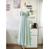 Green Long Dress AZAZIE Brand