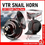 2 PCS 12V VTR Snail Horn Twin Horn BM Horn Universal Loud Tone Horn Car Motor Van