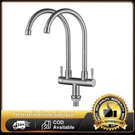 Water tap SUS 304 Stainless Steel Sink Faucet 2 Heads Standing Type