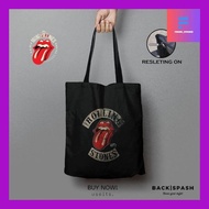 Fidori_ Totebag Band The Rolling Stones / Totebag Tas Band The Rolling Stones Custom Pria Wanita Thd