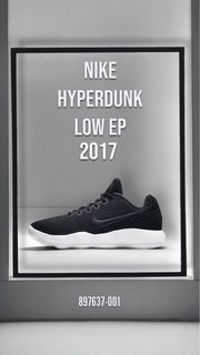 Nike Hyperdunk 2017 Low EP 黑白 男款籃球鞋 897637-001