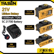 IFASEN 15/10/5Ah Drill Batteri 21700 Rechargeable Impact Wrench Lithium battery Large Capacity Batte