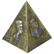 Tabletop Decor Egyptian Household Piggy Bank Metal Pyramid Ancient Sculpture Coin Decorate Manual Statue Travel,