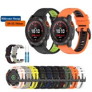 20mm/22mm/26mm Silicone Strap for Garmin instinct 2 Fenix 7 ​​7X Fenix ​​6X GPS Pro Fenix ​​5 plus forerunner 745 935 945 955 Quick Release Watch Band