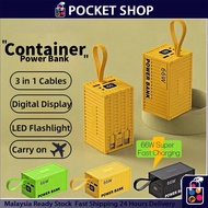 Bank kuasa bekas 66W dengan pengecasan cepat wayar terbina dalam 100000mAhmobile power bank