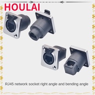 HOULAI RJ45  Connector, Waterproof  Cable Holder RJ45 Ethernet Connector, IP65 D Type Panel Mount So