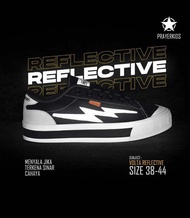 Sepatu Prayerkids Volt Reflective Warna Hitam Abu - Sneaker Casual Pria Wanita Pendek Nyaman & Styli