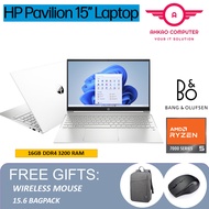 HP Pavilion 15-Eh3018AU 15.6" FHD Laptop Ceramic White ( Ryzen 5 7530U, 16GB, 512GB, ATI, W11, HS )