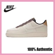 Original-Air Force Series low Beige Brown for men and women Nike Board shoes 100% Authentic