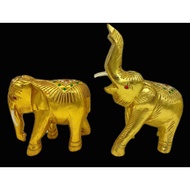 Thailand (Solid Wood) Golden Carving Elephant Four-Faced Buddha Golden Elephant Offerings/Thai Wood 