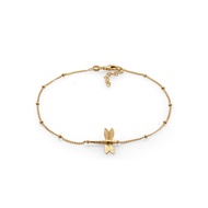 Elli Jewelry Anklet 925 Silver Gold Plated Dragonfly Ball PremiumELEGAN