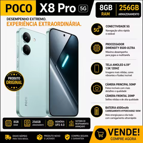 Xiaomi POCO X8 Pro NFC Dual SIM 256GB 8GB 6.59 RAM 50 + 8MP 20MP-Mint Green (Global)