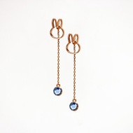 【Pinkoi x miffy】Miffy 藍寶石水晶垂吊耳環 | 九月誕生石