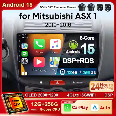 Android 15 For Mitsubishi ASX 1 2010-2016 2K QLED Stereo Car Radio Multimedia Video Player GPS AI Vo