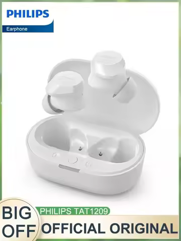 Philips TAT1209 Earphone Wireless Bluetooth 5.3 Headset HiFi Stereo Game Headphones AI Mic HD Call E
