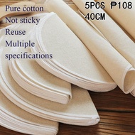 5PC ❉ 40CM Non-stick Reusable Steamer Cloth Steamer Mat Pad Yarn Steamed Bread Baozi Jiaozi Bun Dumplings Pot Cloth Cage Drawer Cotton Dim Sum Gauze Liner