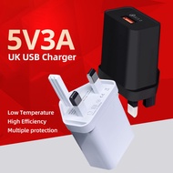 UK Charger 5V 3A UK Plug 3 Pin USB Charger Adapter 5V 3A Wall Charger