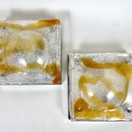 義大利 1960 年 Mazzega Murano 玻璃抽象壁燈一對