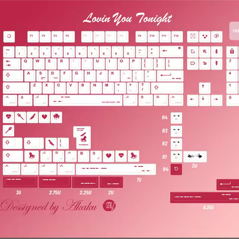Lovin You Tonight Keycap Original Design Cherry Profile DYE Sublimation PBT 142 Keys For Mx Switches