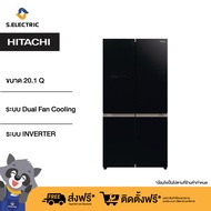 HITACHI ตู้เย็น 4 ประตู MULTI-DOORS รุ่นRWB640VF GBK สีGlass Black ความจุ 20.1คิว 569ลิตร ทำน้ำแข็งน้ำเย็นอัตโนมัติ ช่องแช่ระบบสุญญากาศ ระบบINVERTER