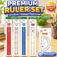 (RBT) SCHOOL SUPPLY GEOMETRY RULER SET SCHOOL STATIONERY MEASURING TOOLS/ SOFT RULER/ PROTRACTOR RUL
