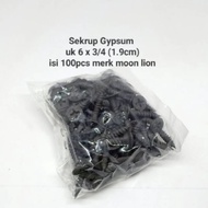 GYPSUM SCREWS 6X3/ 4" 100PCS 1.9CM MOON LION DRYWALL WALL BOLTS GOOD QUALITY CAN BE USED FOR RAM BOX