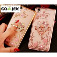 Blink Flower Diamond Ring Case For iPhone 5 6 7 Oppo A37 A71 F5 F1S F7 V5 Y71 J1 J2 J3 Pro Prime S2 