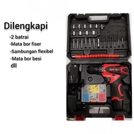 Ready Stock Mesin Bor Baterai Tangan Cordless Drill Battery 12V Redfox