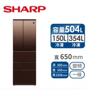 SHARP 504公升六門AIoT智慧冰箱 SJ-GK51AT-T(璀璨棕)