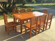 ชุดโต๊ะอาหารไม้สักแท้ รูปกวาง ขนาด 8 ที่นั่ง (ส่งฟรี‼️ ยกเว้นภาคใต้)