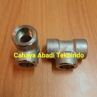 Tee stainless class 3000 SW 3/8"(inch) Tee SS304 3000 Socket weld