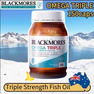 Blackmores Omega Triple Fish Oil Concentrate 150 เม็ด 3x สูตรเข้มข้น Triple Concentrated 【EXP:2027]