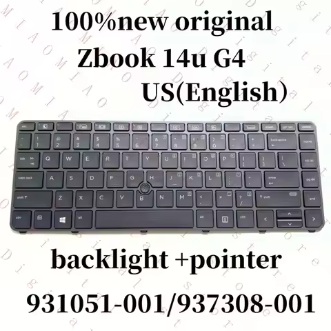 APT New/orig for HP ZBook 14u G4 laptop BT keyboard black 931051-001 937309-001 US