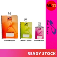 DOT DOWN Spiral Note Book (50 Sheets) (A4 / A5 / A6 / A7) (Random Color) DD5204