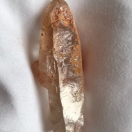 透亮 少有 橙幽靈柱彩虹 浮生 白水晶簇 水晶柱 手握 手把玩