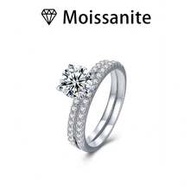 1pc Women's Engagement Ring Classic 4-Prong Round Ring 3.7g S925 Sterling Silver 2ct Moissanite Bohe