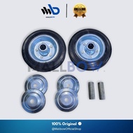 Trolley Wheel/ Trolley Wheel Black Rubber Tires 6 Inc High Quality Cheapest