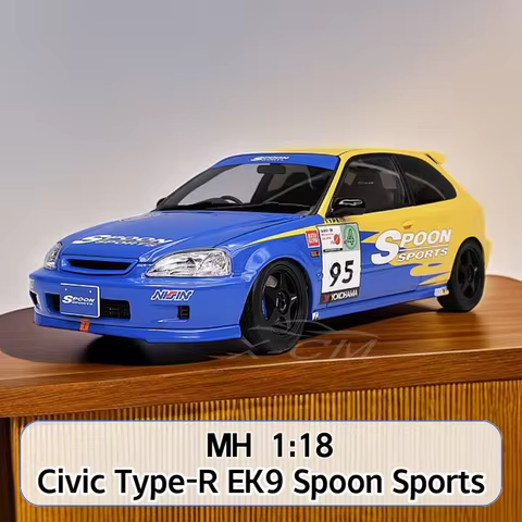 1/18 Diecast Model Car Model MH Civic Type R EK9 Sports Gifts for Collectors